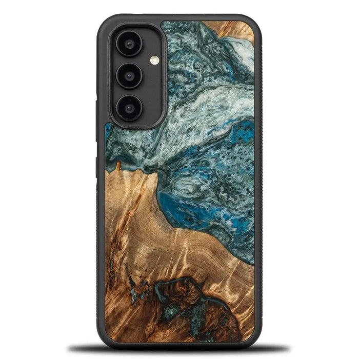 Wood and resin case for Samsung Galaxy A54 5G Bewood Unique Planet Earth - blue-green - Cell phone cases