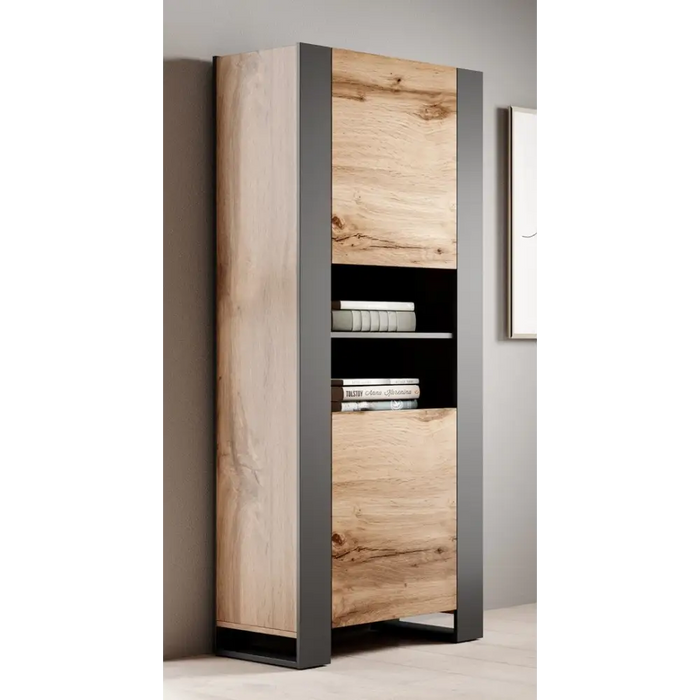 WOOD bookcase 65x40x170,5 oak wotan + anthracite - Wooden shelvesRGA-DRE<<<ShelvesRGA<<<ActionPL