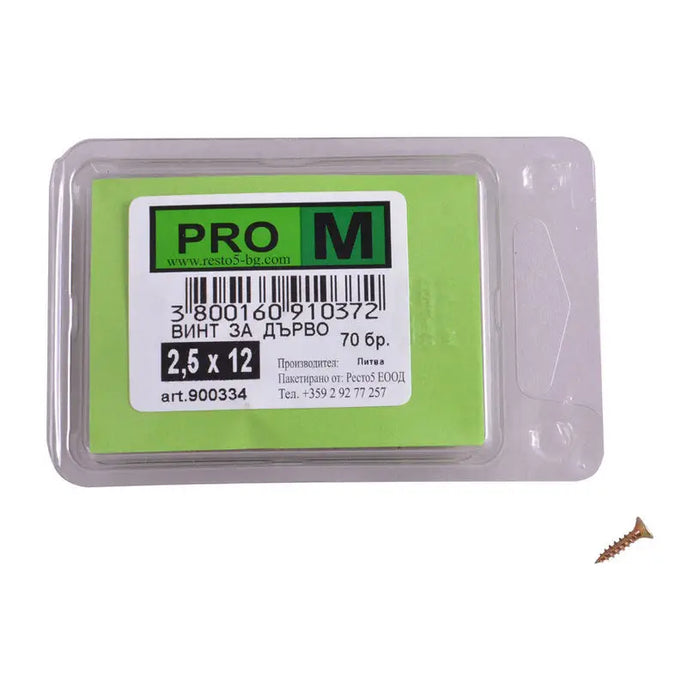 WOOD SCREW 2.5X12 MM PRO M 70 PCS DIN7505 - Винтове<<<Винтове и болтови съединения<<<Инструменти и железария<<<Praktiker
