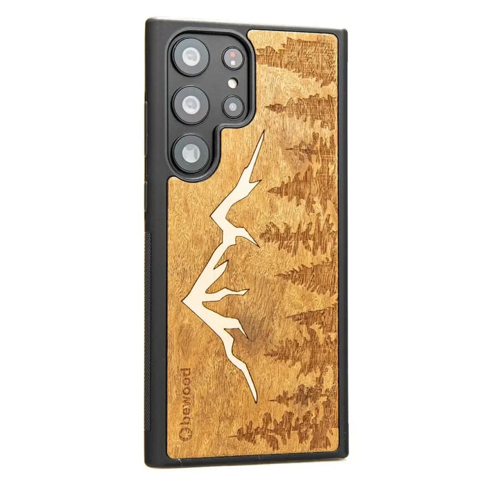 Wooden case for Samsung Galaxy S23 Ultra Bewood Mountains Imbuia - Cell phone cases and covers<<<HurtelXML