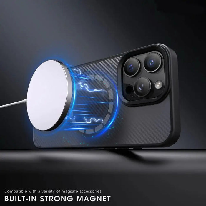 Wozinsky Carbon Fiber Case with MagSafe for Samsung Galaxy S25 - Gray - Cell phone cases and covers<<<HurtelXML