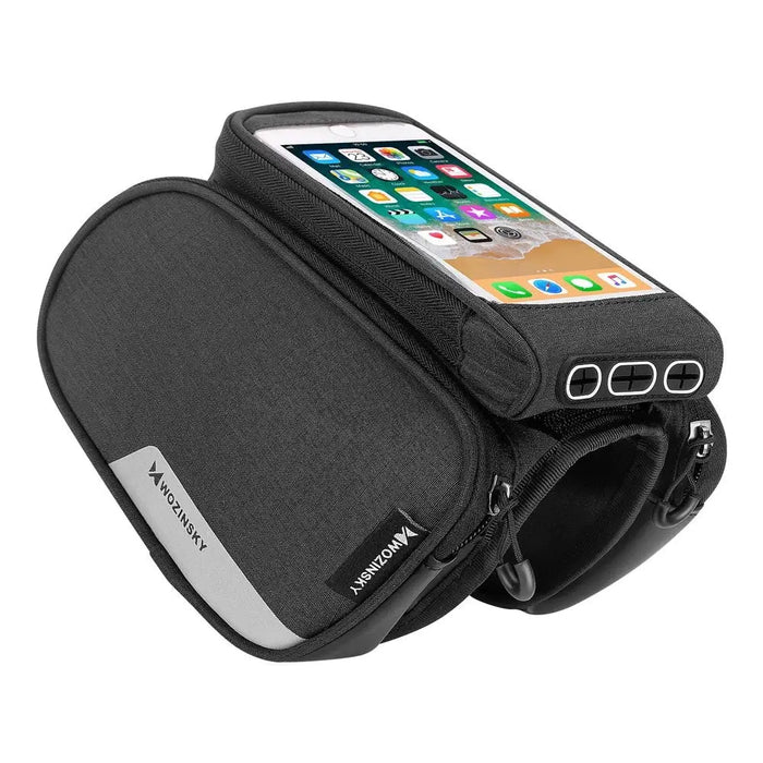 Wozinsky frame bike bag + detachable phone cover up to 6.5 ’1.5l black (WBB7BK) - Torby rowerowe<<<HurtelXML&&&Bags