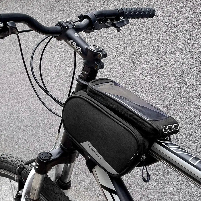 Wozinsky frame bike bag + detachable phone cover up to 6.5 ’1.5l black (WBB7BK) - Torby rowerowe<<<HurtelXML&&&Bags
