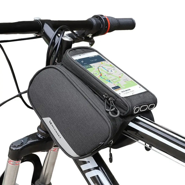 Wozinsky frame bike bag + detachable phone cover up to 6.5 ’1.5l black (WBB7BK) - Torby rowerowe<<<HurtelXML&&&Bags