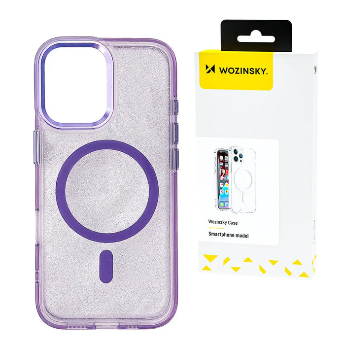 Wozinsky Glitter Case MagSafe for Samsung Galaxy S24 FE - Purple with Glitter - Cell phone cases and covers<<<HurtelXML