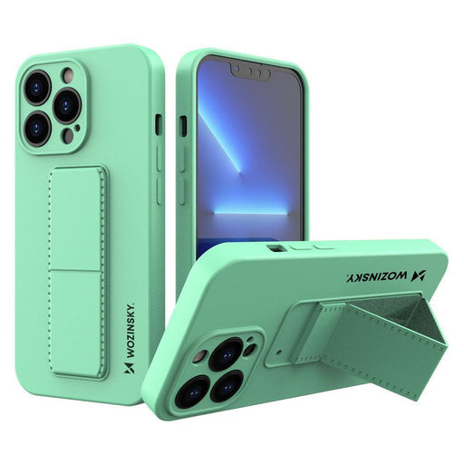Wozinsky Kickstand Case iPhone 13 Pro Max Silicone Case with Stand Mint - Cell phone cases and covers<<<HurtelXML