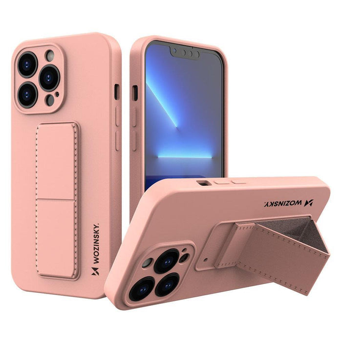 Wozinsky Kickstand Case iPhone 13 Pro Max Silicone Case with Stand Pink - Cell phone cases and covers<<<HurtelXML