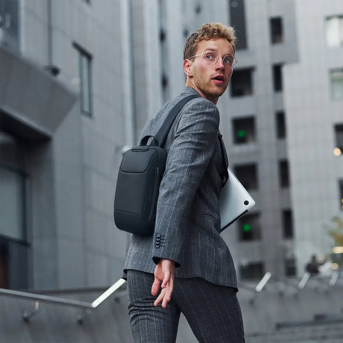 Wozinsky Premium Single Shoulder Anti-Theft City Backpack with Organizer and USB - Black - Laptop bags<<<HurtelXML