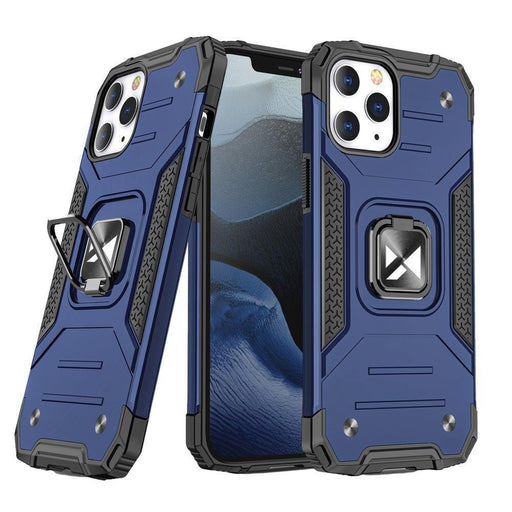 Wozinsky Ring Armor case for iPhone 14 Pro Max armored cover magnetic holder ring blue - Cell phone cases