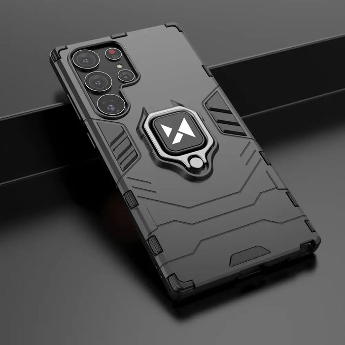 Wozinsky Ring Armor case for Samsung Galaxy S23 Ultra armored cover magnetic holder ring black - Cell phone cases