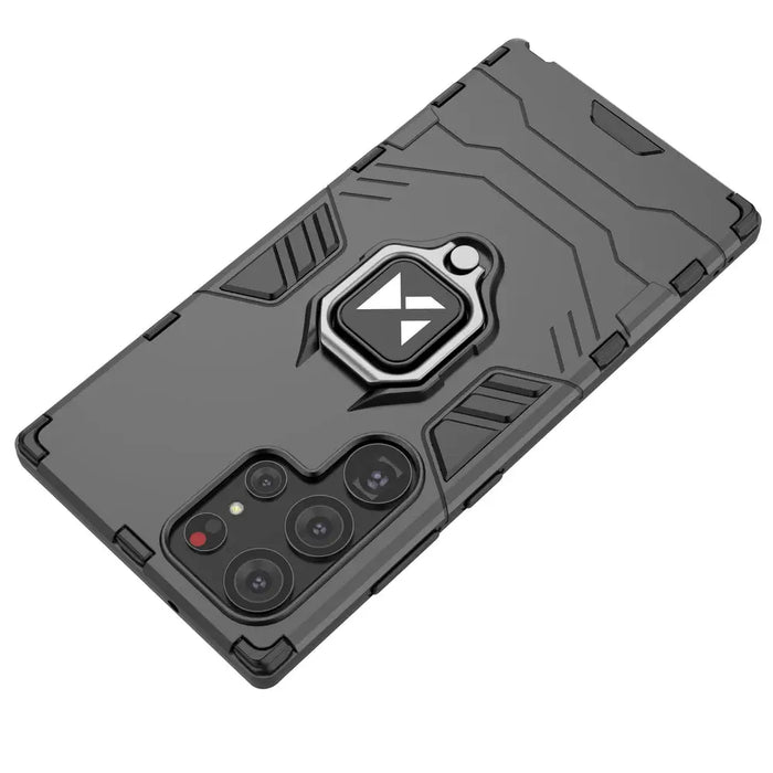 Wozinsky Ring Armor case for Samsung Galaxy S23 Ultra armored cover magnetic holder ring black - Cell phone cases