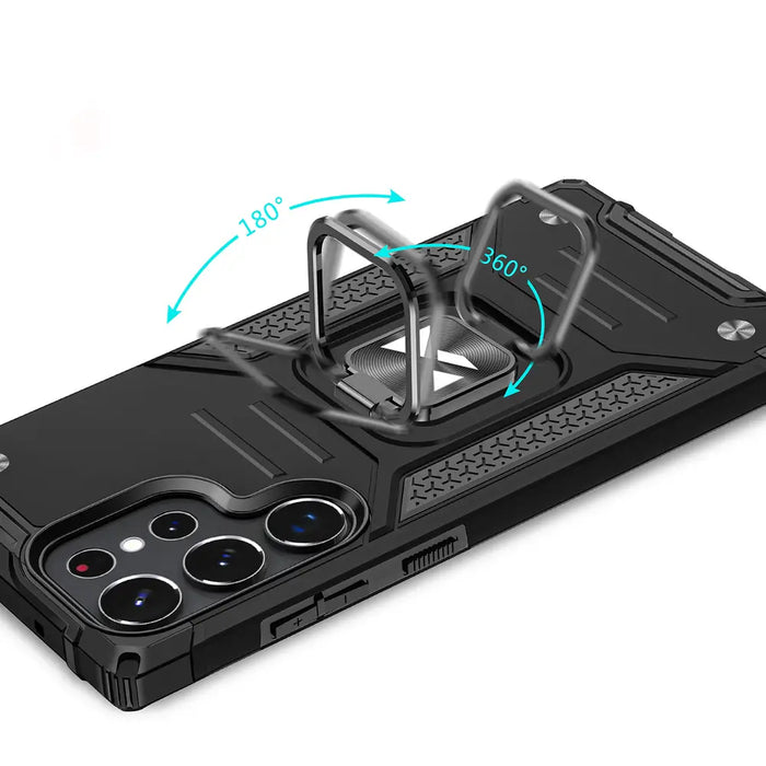 Wozinsky Ring Armor case for Samsung Galaxy S23 Ultra armored cover magnetic holder ring black - Cell phone cases