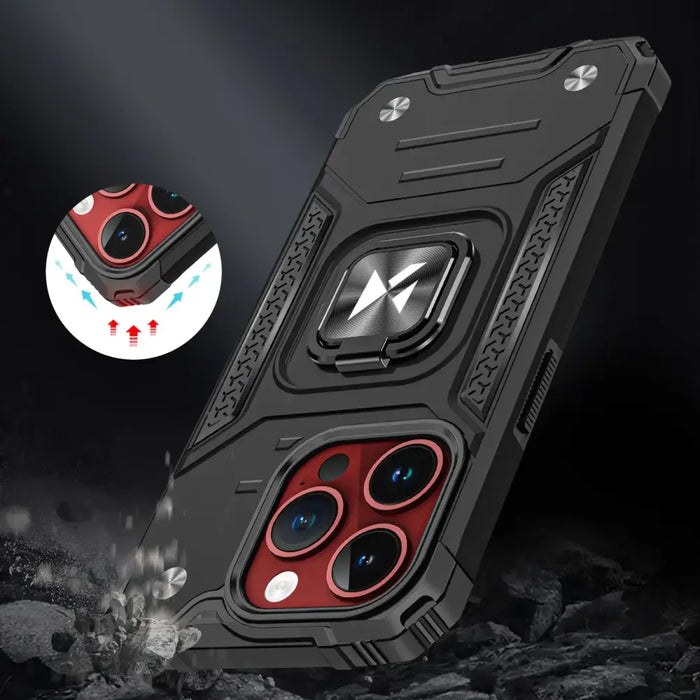 Wozinsky Ring Armor iPhone 15 Pro Max Ring Armor Case - Silver - Cell phone cases and covers<<<HurtelXML