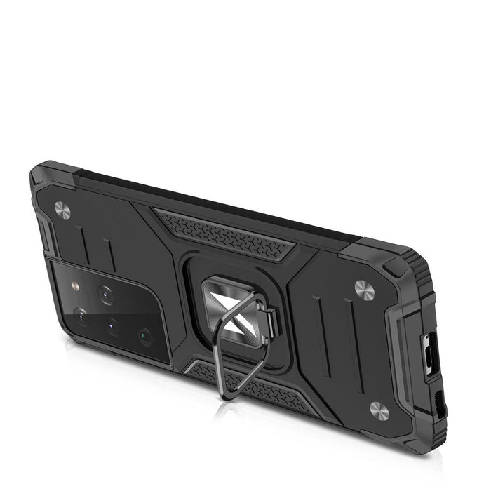 Wozinsky Ring Armor tough hybrid case cover + magnetic holder for Samsung Galaxy S22 Ultra black - Cell phone cases