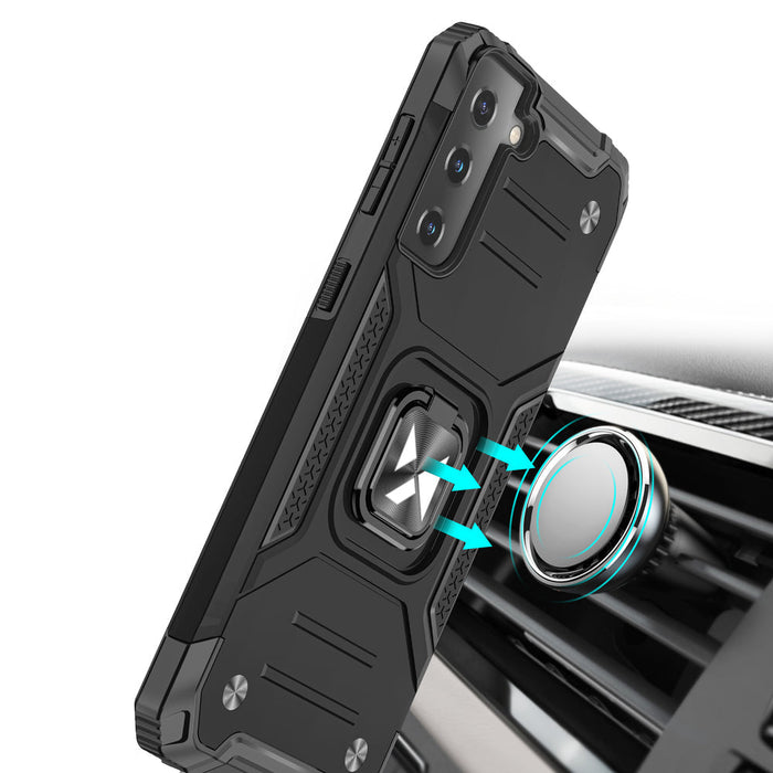 Wozinsky Ring Armor Tough Hybrid Case Cover + Magnetic Mount for Samsung Galaxy S22 gold - Cell phone cases