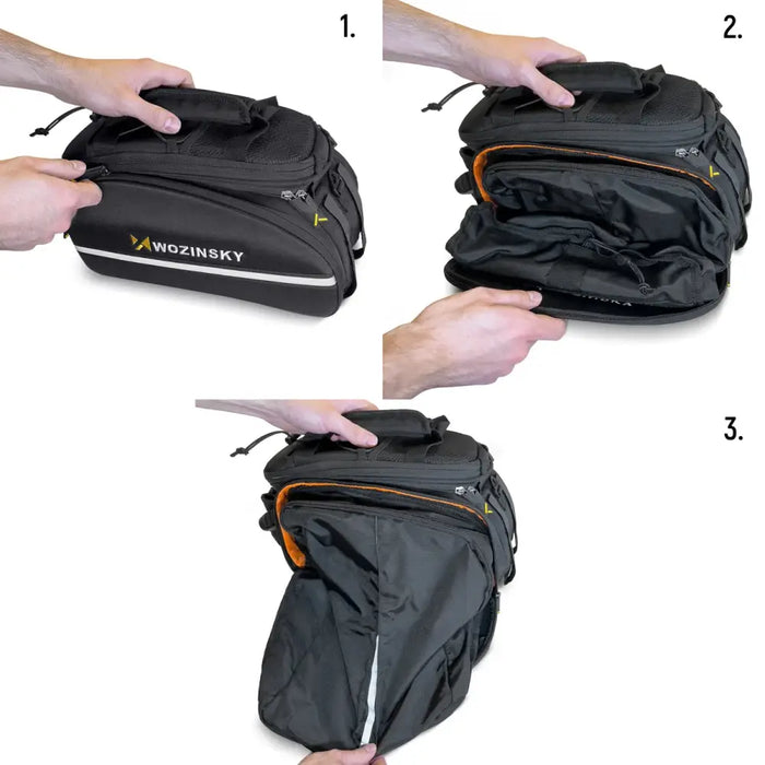 Wozinsky roomy bike carrier bag 35L (rain cover included) black (WBB19BK) - Torby rowerowe<<<HurtelXML&&&Exhibition