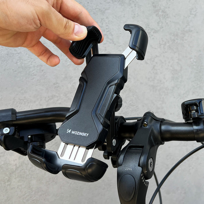 Wozinsky strong phone holder for bicycle motorcycle scooter handlebars black (WBHBK6) - Uchwyty biurkowe