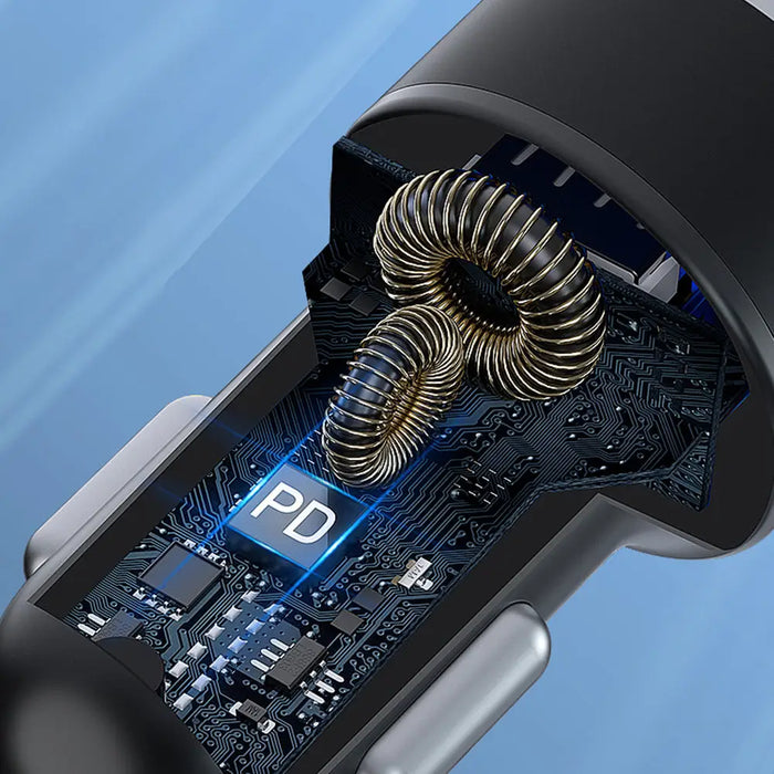 Wozinsky WDCCAC USB-C USB-A 36W car charger - black - Cell phone USB charger<<<HurtelXML