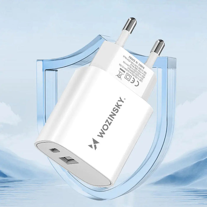 Wozinsky WGWCW USB-A USB-C 20W wall charger - white - Cell phone USB charger<<<HurtelXML