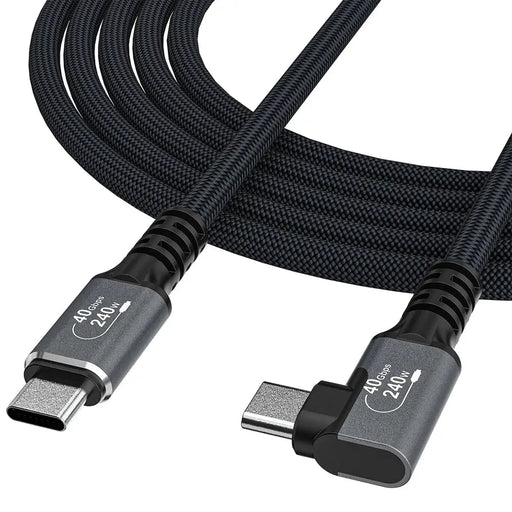 Wozinsky WPS2-UY41S USB-C Thunderbolt 4 240W Angled Cable 2m - Black - Cell phone cables<<<HurtelXML