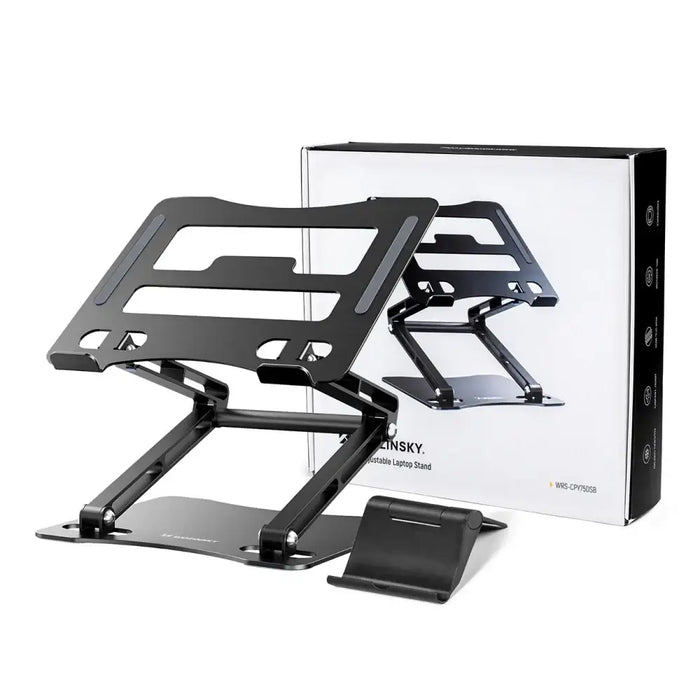 Wozinsky WRS-CPY75DSB Aluminum Laptop and Tablet Stand + Free Smartphone Stand - Black - Stands and tables