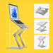 Wozinsky WRS-CPY75DSS Aluminum Laptop and Tablet Stand + Free Smartphone Stand - Silver - Stands and tables