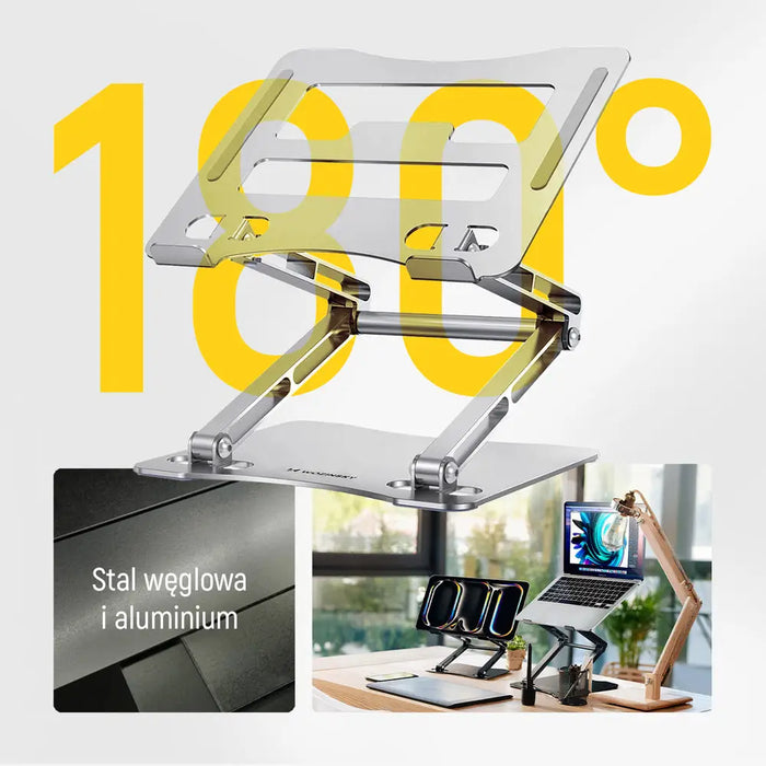 Wozinsky WRS-CPY75DSS Aluminum Laptop and Tablet Stand + Free Smartphone Stand - Silver - Stands and tables