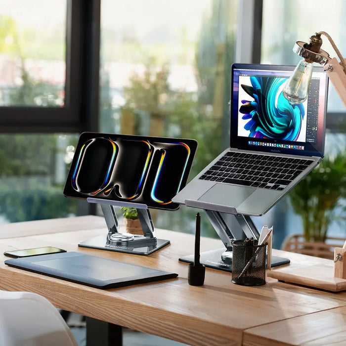 Wozinsky WRS-CPY84SS Aluminum Laptop and Tablet Stand + Free Smartphone Stand - Silver - Stands and tables