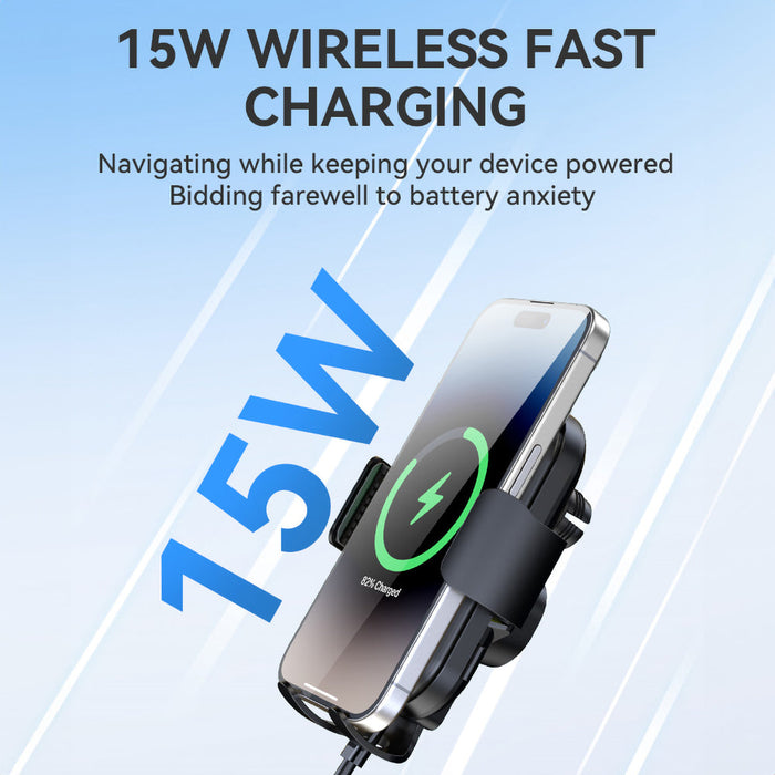Wozinsky WUMID Car Dashboard Phone Holder with 15W Inductive Charger - Black - Uchwyty samochodowe z ładowarką Qi