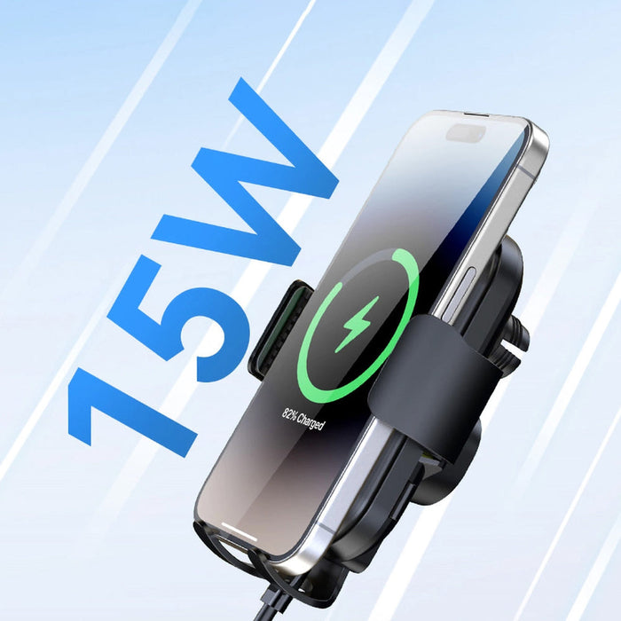 Wozinsky WUMID Car Dashboard Phone Holder with 15W Inductive Charger - Black - Uchwyty samochodowe z ładowarką Qi