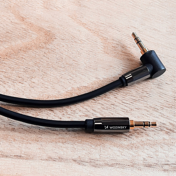 Wozinsky AUX Cable Angled (Male-Male) Mini Jack Cable 2m Black