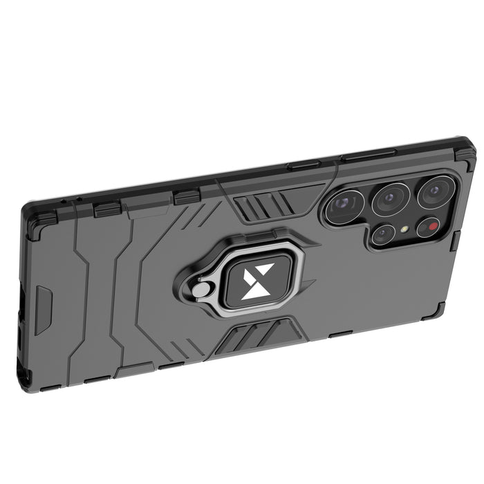 Wozinsky Ring Armor case for Samsung Galaxy S23 Ultra armored cover magnetic holder ring black