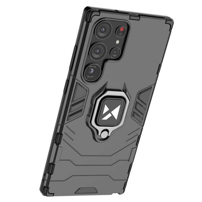 Wozinsky Ring Armor case for Samsung Galaxy S23 Ultra armored cover magnetic holder ring black