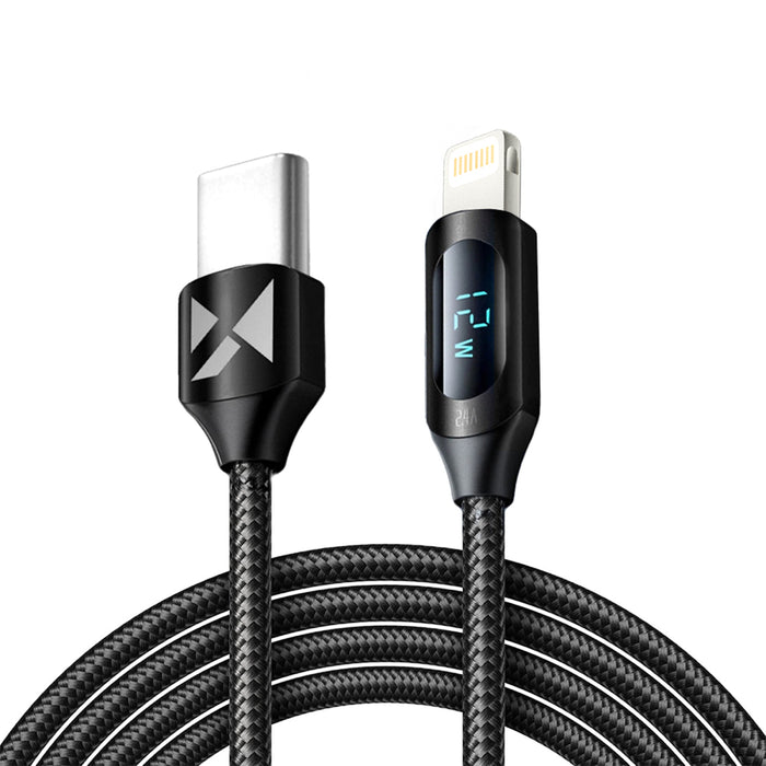 Wozinsky WUCLC2 Lightning - USB-C 36W 480Mb/s cable 2m with display - black