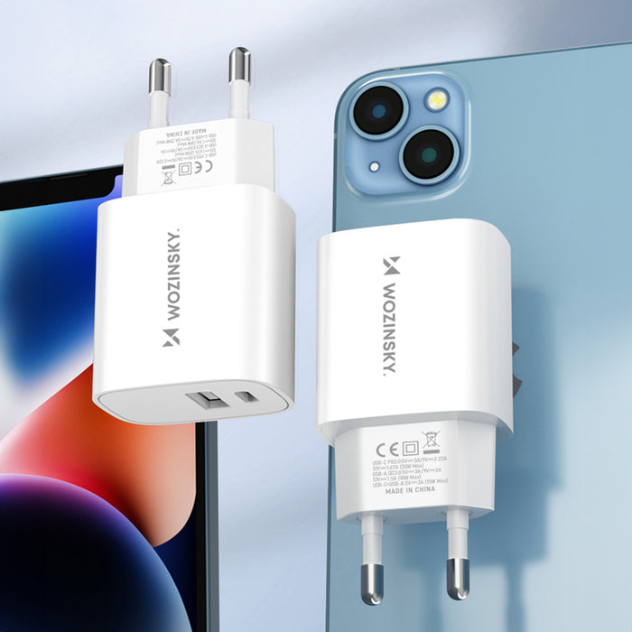 Wozinsky WGWCW USB-A USB-C 20W wall charger - white