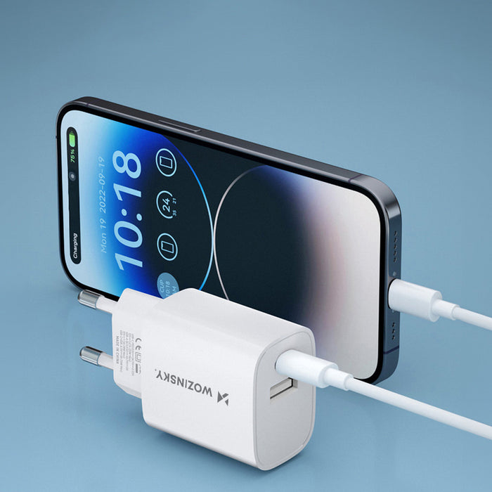 Wozinsky WGWCW USB-A USB-C 20W wall charger - white