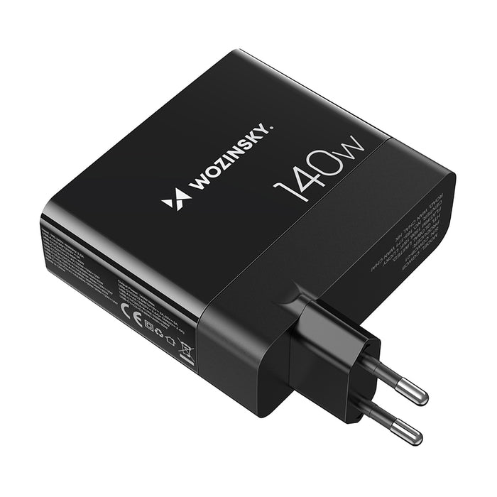GaN Wozinsky CGWCB 140W Wall Charger 3 x USB-C / 2 x USB-A - Black