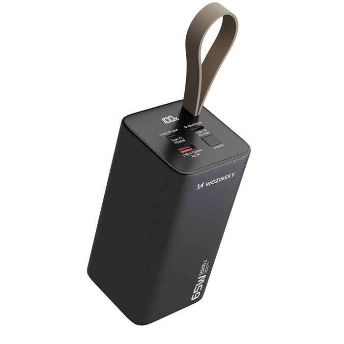 Powerbank Wozinsky K65+ 65W 30000mAh 2x USB-C, 1x USB-A 65W - gray