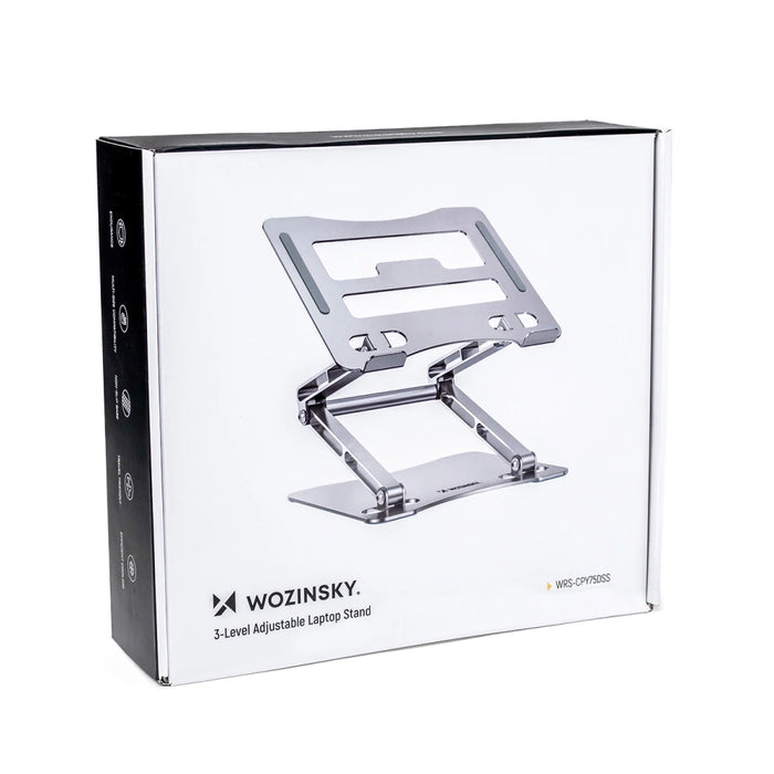 Wozinsky WRS-CPY75DSS Aluminum Laptop and Tablet Stand + Free Smartphone Stand - Silver