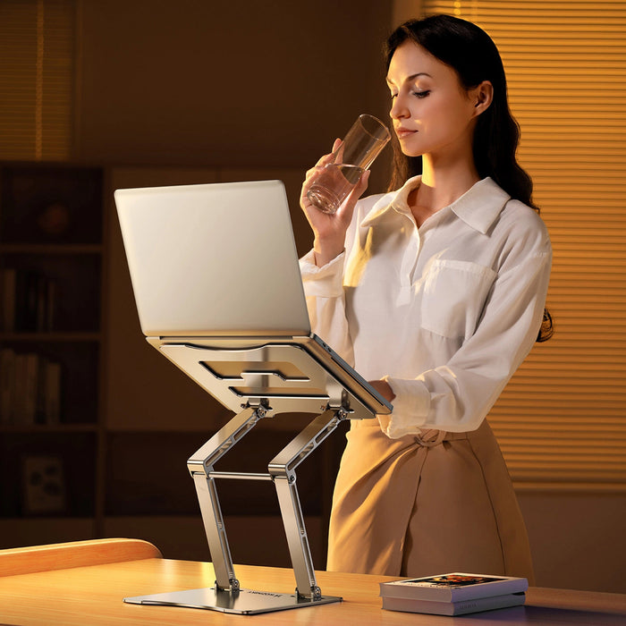 Wozinsky WRS-CPY75DSS Aluminum Laptop and Tablet Stand + Free Smartphone Stand - Silver