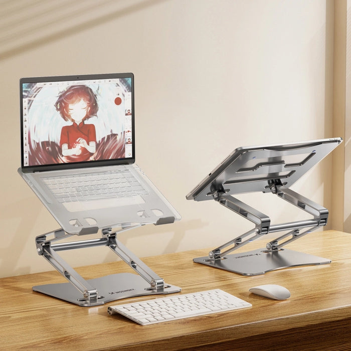 Wozinsky WRS-CPY75DSS Aluminum Laptop and Tablet Stand + Free Smartphone Stand - Silver