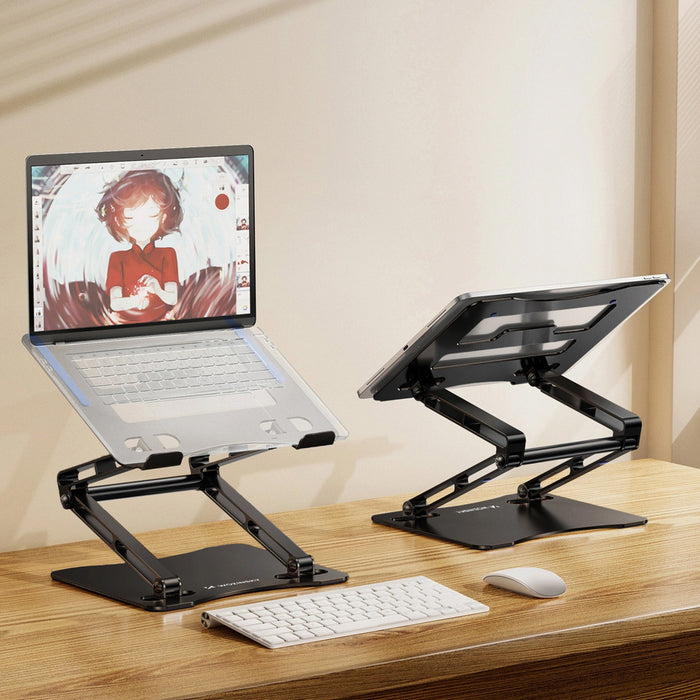 Wozinsky WRS-CPY75DSB Aluminum Laptop and Tablet Stand + Free Smartphone Stand - Black