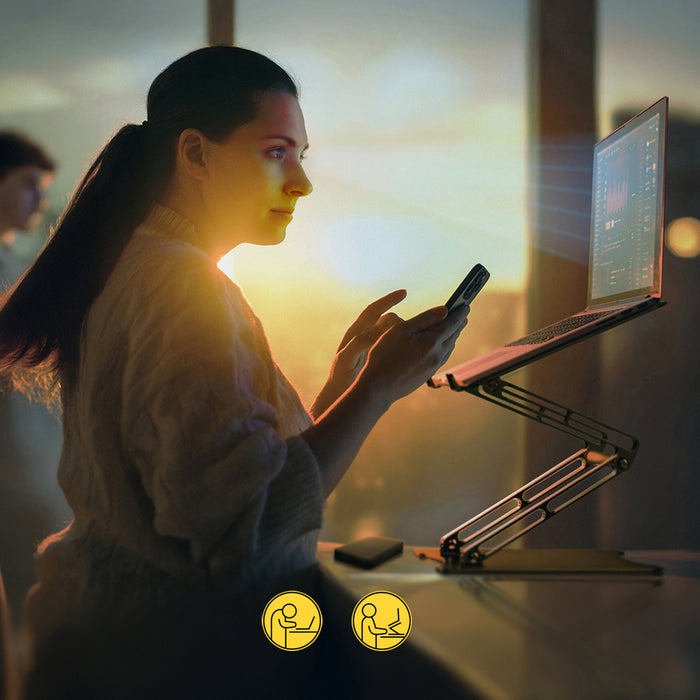 Wozinsky WRS-CPY75DSB Aluminum Laptop and Tablet Stand + Free Smartphone Stand - Black