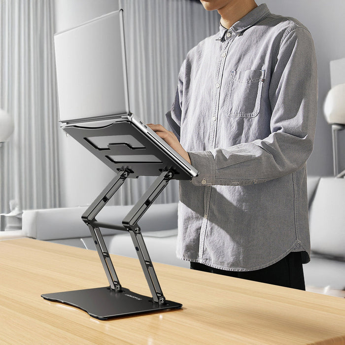 Wozinsky WRS-CPY75DSB Aluminum Laptop and Tablet Stand + Free Smartphone Stand - Black