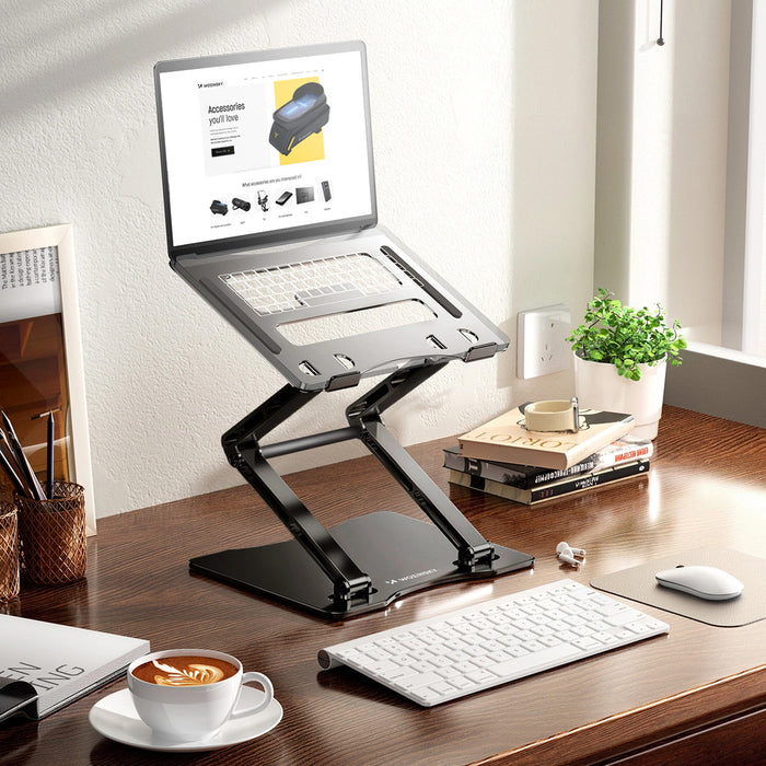 Wozinsky WRS-CPY75DSB Aluminum Laptop and Tablet Stand + Free Smartphone Stand - Black