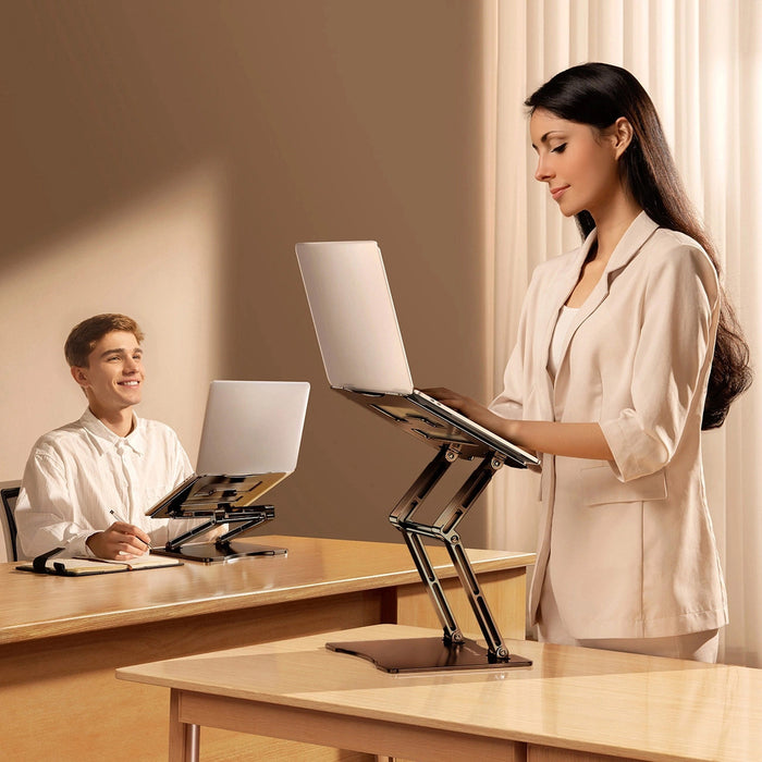 Wozinsky WRS-CPY75DSB Aluminum Laptop and Tablet Stand + Free Smartphone Stand - Black