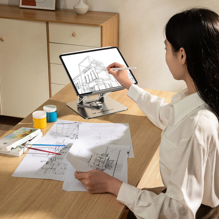 Wozinsky WRS-CPY84SS Aluminum Laptop and Tablet Stand + Free Smartphone Stand - Silver