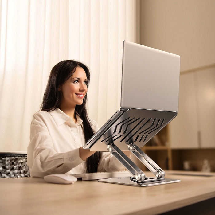 Wozinsky WRS-CPY84SS Aluminum Laptop and Tablet Stand + Free Smartphone Stand - Silver