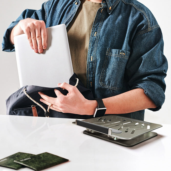 Wozinsky WRS-CPY84SS Aluminum Laptop and Tablet Stand + Free Smartphone Stand - Silver