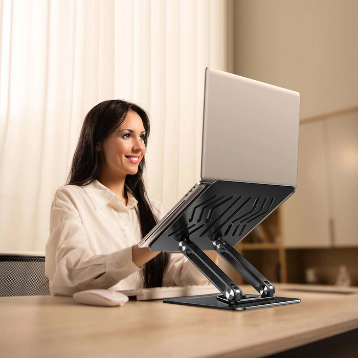 Wozinsky WRS-CPY84SB 360 Aluminum Laptop and Tablet Stand + Free Smartphone Stand - Black